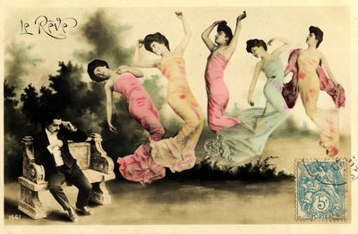 Postkarte Anfang des 20. Jahrhunderts, betitelt Der Traum von Photographer French