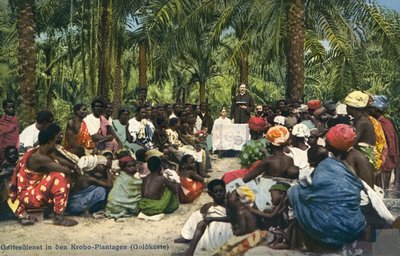Christlicher Gottesdienst unter den Krobo-Leuten auf einer Plantage an der Goldküste von Photographer German