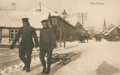 Deutsche Besetzung von Jelgava in Lettland während des Ersten Weltkriegs (s/w Foto) von Photographer German