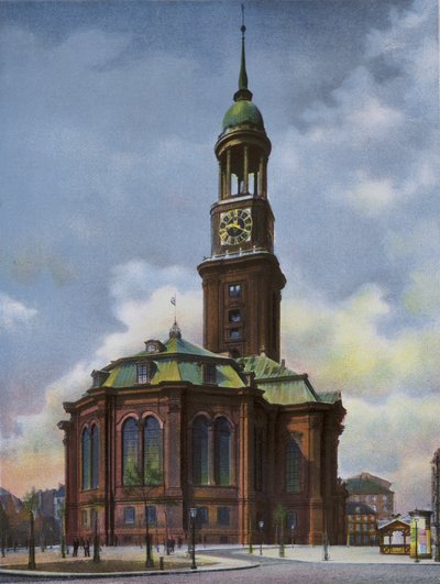 Hamburg: Michaeliskirche, abgebrannt 3. Juni 1906, neu erbaut 1906-12 von Photographer German