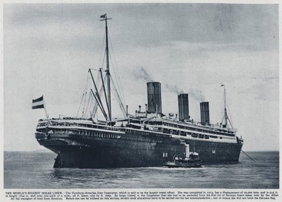 Imperator, Ozeandampfer, gebaut für die deutsche Hamburg-Amerika-Linie im Jahr 1913, von den Alliierten genutzt, um amerikanische Truppen nach dem Ende des Ersten Weltkriegs in die Vereinigten Staaten zurückzubringen (s/w Foto) von Photographer German
