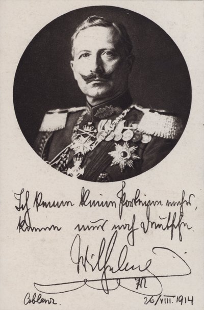 Kaiser Wilhelm II. von Deutschland, Propagandapostkarte aus dem Ersten Weltkrieg von Photographer German
