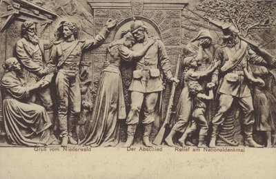 Der Abschied, Relief am Nationaldenkmal, Denkmal zur Erinnerung an die Vereinigung Deutschlands, Rüdesheim am Rhein, Hessen von Photographer German