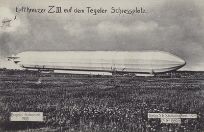Zeppelin LZ III auf dem Schießplatz Tegel, Berlin von Photographer German