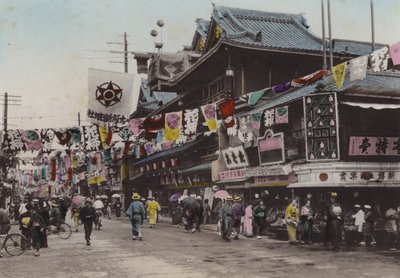 Japan, ca. 1912: Dohtonbori, Theaterstraße, Osaka (Foto) von Photographer Japanese