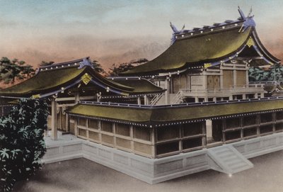 Japan, ca. 1912: Hauptgebäude des Meiji Jingu, Schrein, Tokio von Photographer Japanese