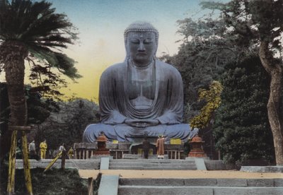 Japan, ca. 1912: Der feinste Daibutsu oder Große Buddha in Kamakura, stammt aus dem Jahr 1252, Höhe 49 Fuß und 7 Zoll, Mit dem Zug 50 Minuten von Yokohama von Photographer Japanese