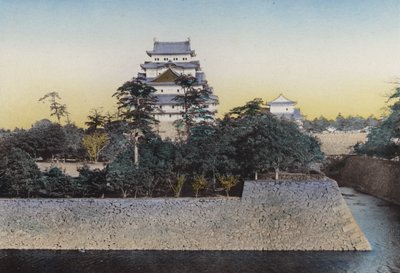 Japan, ca. 1912: Das berühmte Nagoya-Schloss, bekannt für goldene Delfine auf der Spitze von Photographer Japanese