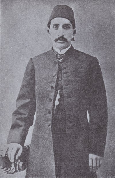 Abdul Hamid II., Sultan des Osmanischen Reiches, gestürzt von den Jungtürken 1909 (s/w Foto) von Photographer Turkish