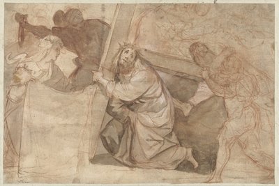 Christus fällt unter dem Kreuz von Pier Francesco Morazzone (circle of)