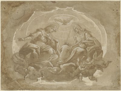 Maria als Mittlerin und Christus als Herr der Welt von Pier Francesco Morazzone