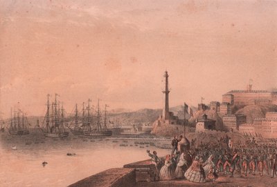 Landung französischer Truppen in Genua, Ligurien von Blaise Nicolas Le Sueur