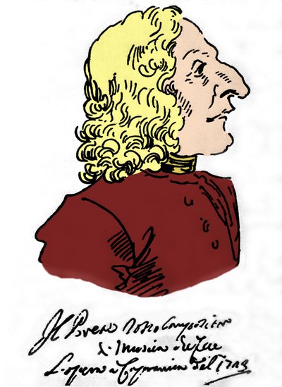 Antonio Vivaldi (1678 - 1741), Karikatur von Pierre Leone Ghezzi (1674 - 1755) von Pier Leone Ghezzi