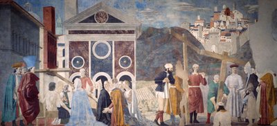Detail aus der Legende vom Wahren Kreuz, das die Entdeckung und Verifizierung des Wahren Kreuzes zeigt von Piero della Francesca