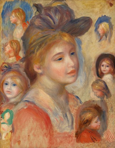 Studie von Mädchenköpfen von Pierre-Auguste Renoir