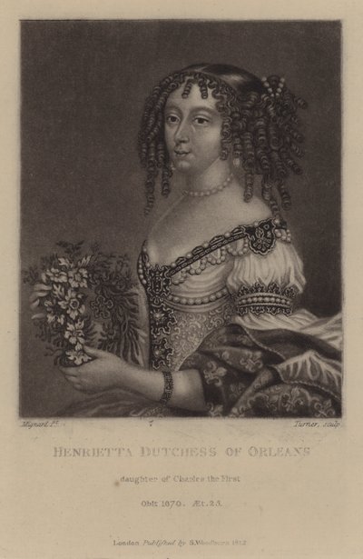 Henrietta, Herzogin von Orleans, Tochter von König Karl I. (Mezzotinto) von Pierre (after) Mignard