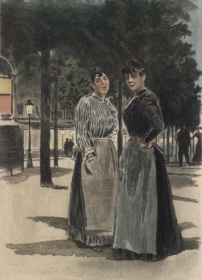 Zwei gewöhnliche Frauen auf dem Boulevard, Illustration aus 