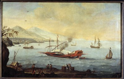 Eine Galeere im Hafen von Marseille von Pierre (school of) Puget