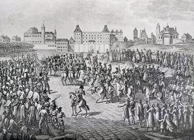 Triumphaler Einzug der Franzosen in Warschau, 28. November 1806 von Pierre Adrien Le Beau