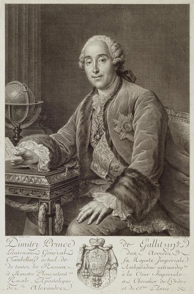 Porträt von Prinz Dmitriy Mikhailovich Golitsyn von Pierre Alexandre Tardieu