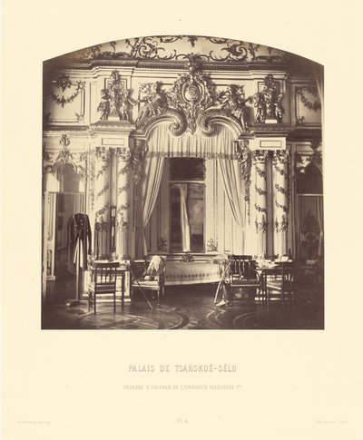 Palast von Zarskoje Selo, Schlafzimmer von Kaiser Alexander I. von Pierre Ambrose Richebourg