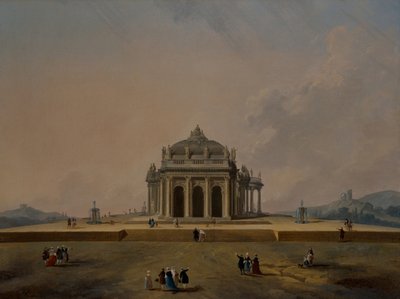 Fantastische architektonische Studien mit Figuren von Pierre Antoine Demachy