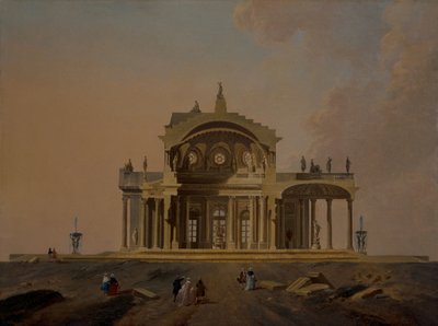 Fantastische Architekturstudien mit Figuren von Pierre Antoine Demachy