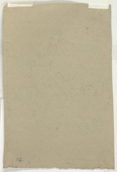 Skizze von Baumwipfeln und Figur von Pierre Antoine Mongin