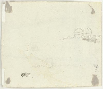 Skizzen eines Fasses und anderer Objekte von Pierre Antoine Mongin