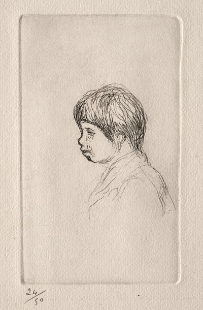 Claude Renoir, der Sohn des Künstlers, im Profil von Pierre Auguste Renoir