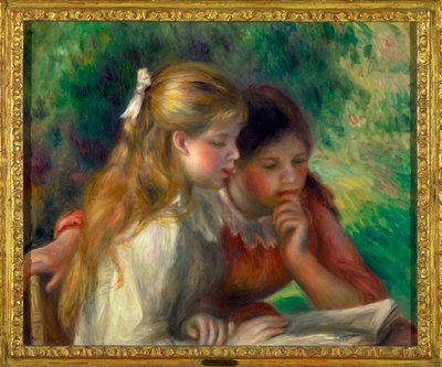 La lecture Zwei kleine Mädchen beim Lesen von Pierre Auguste Renoir