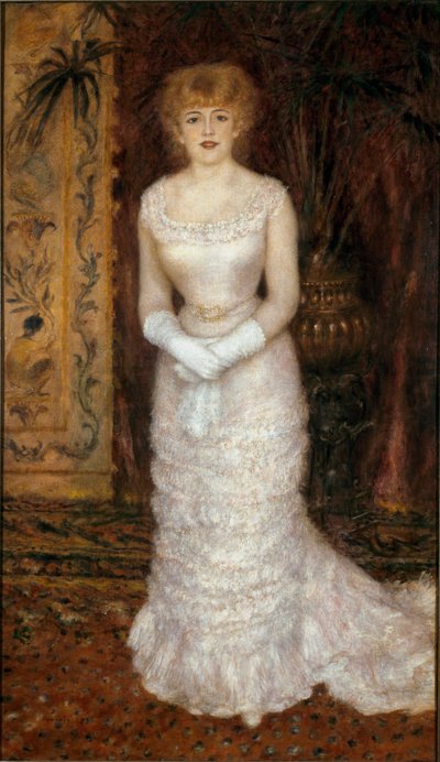 Porträt der Schauspielerin Jeanne Samary (1857-1890) zu Fuß. Gemälde von Pierre Auguste Renoir von Pierre Auguste Renoir