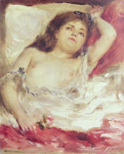 Halbnackte Frau im Bett: Die Rose von Pierre Auguste Renoir