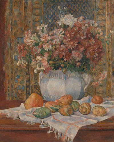 Stillleben mit Blumen und Feigenkaktus, ca. 1885 von Pierre Auguste Renoir