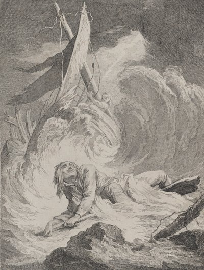 Lazarille bei seiner Rückkehr aus Indien erleidet Schiffbruch von Pierre Aveline
