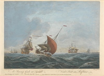 Ein starker Sturm oder Bö von Pierre Charles Canot