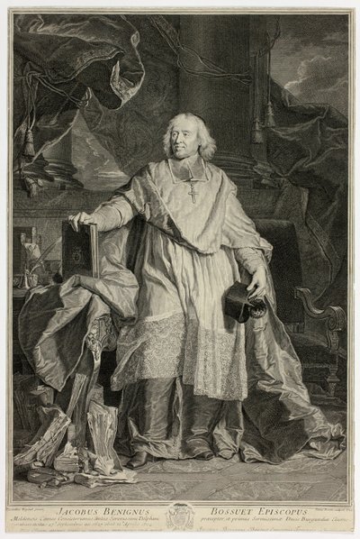 Porträt von Jacques Bénigne Bossuet, Bischof von Meaux von Pierre Drevet