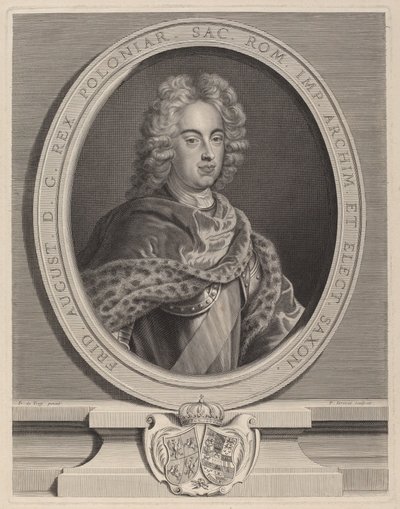 Friedrich August III., König von Polen von Pierre Drevet, after François de Troy