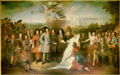 Präsentation des Plans des Royal Hote des Invalides an Louis XIV. durch den Marquis de Louvois von Pierre Dullin