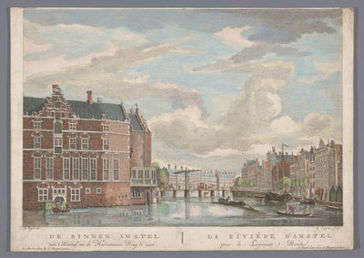 Ansicht der Halbmondbrücke über die Amstel in Amsterdam von Pierre Fouquet