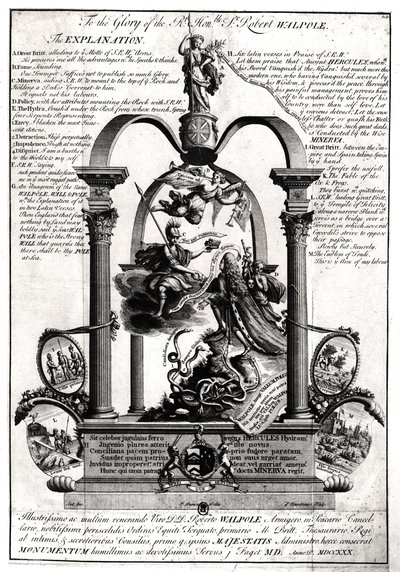 Zur Ehre des hochverehrten Robert Walpole (1676-1745) 1. Earl of Orford von Pierre Fourdrinier