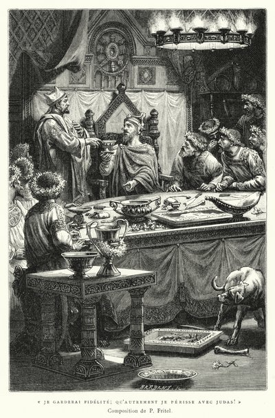 Ich werde Treue halten, sonst soll ich mit Judas zugrunde gehen! (Gravur) von Pierre Fritel