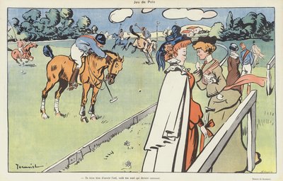 Ein Polospiel. Illustration für Le Rire von Pierre Georges Jeanniot