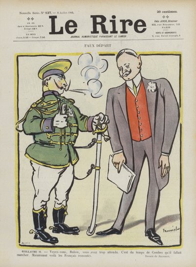 Fehlstart. Illustration für Le Rire von Pierre Georges Jeanniot
