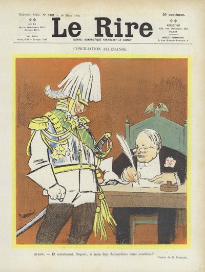 Deutsche Versöhnung. Illustration für Le Rire von Pierre Georges Jeanniot