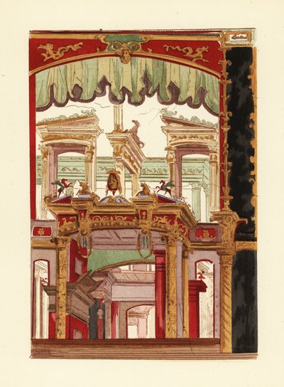 Dekoratives Paneel aus Pompeji, im Museum von Neapel aufbewahrt von Pierre Gusman