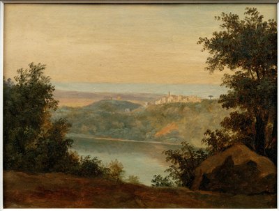 Der See von Nemi; in der Ferne die Stadt Genzano von Pierre Henri de Valenciennes