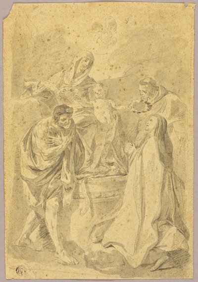 Madonna und Kind mit drei Heiligen von Pierre Hubert Subleyras