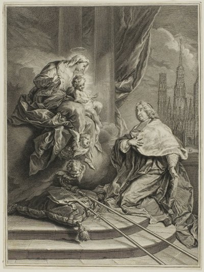 Porträt von Louis de la Vergne de Tressan, Graf von Lyon, Erzbischof von Rouen von Pierre Imbert Drevet