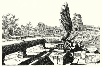 Im Park von Angkor Vat, die westlichen Gopuras von Pierre Jeannerat de Beerski